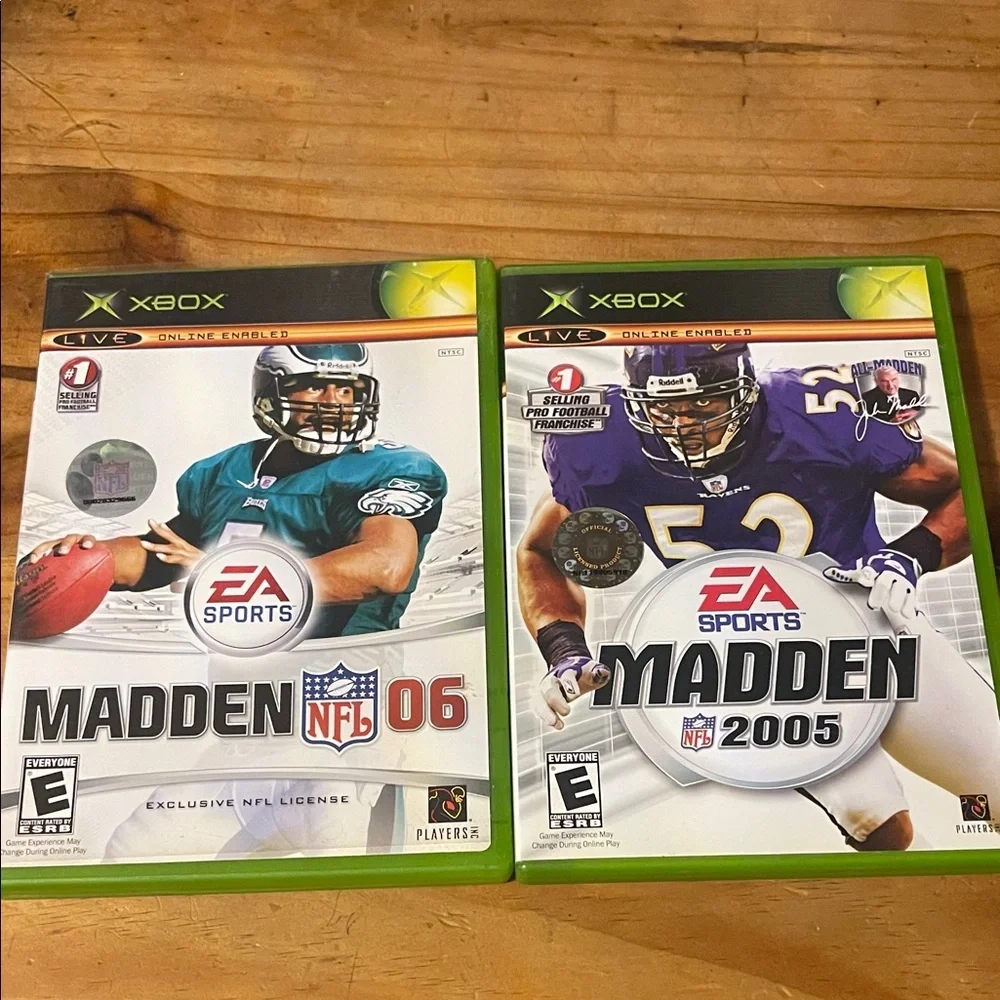 Xbox Madden NFL 2005 & 2006 Video Game Bundle - Green